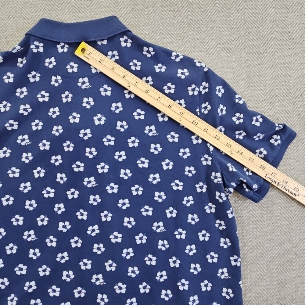 Polo Ralph Lauren Classic Fit PRL Polo Shirt Men's Medium Blue Floral EUC LN - Picture 12 of 13